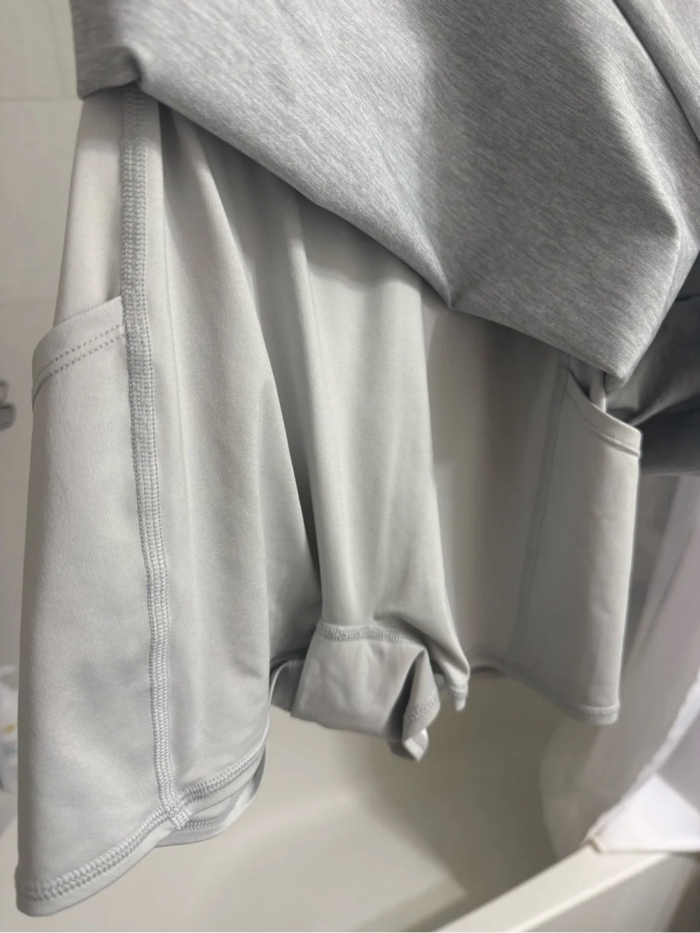 ALO Yoga Light Gray V-Neck Mini Dress